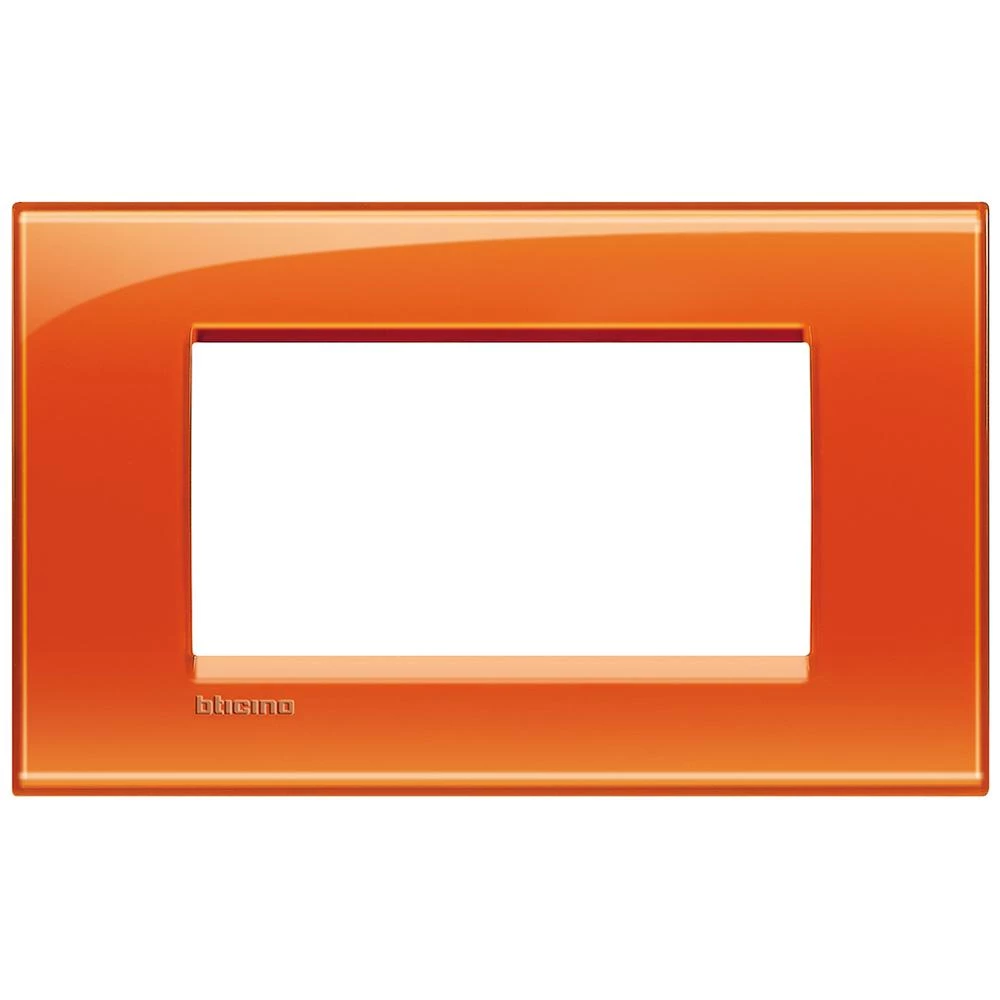  артикул LNA4804OD название Рамка итал.ст. 4 мод прямоугольная, цвет Оранжевый, LivingLight, Bticino