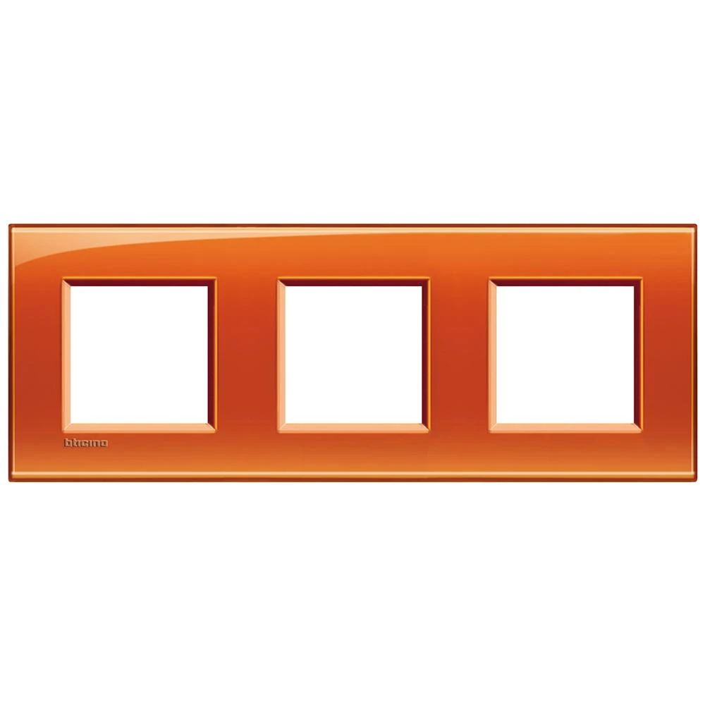  артикул LNA4802M3OD название Рамка тройная прямоугольная, цвет Оранжевый, LivingLight, Bticino