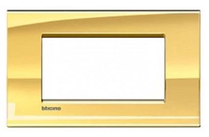  артикул LNA4804OA название Рамка итал.ст. 4 мод прямоугольная, цвет Золото, LivingLight, Bticino