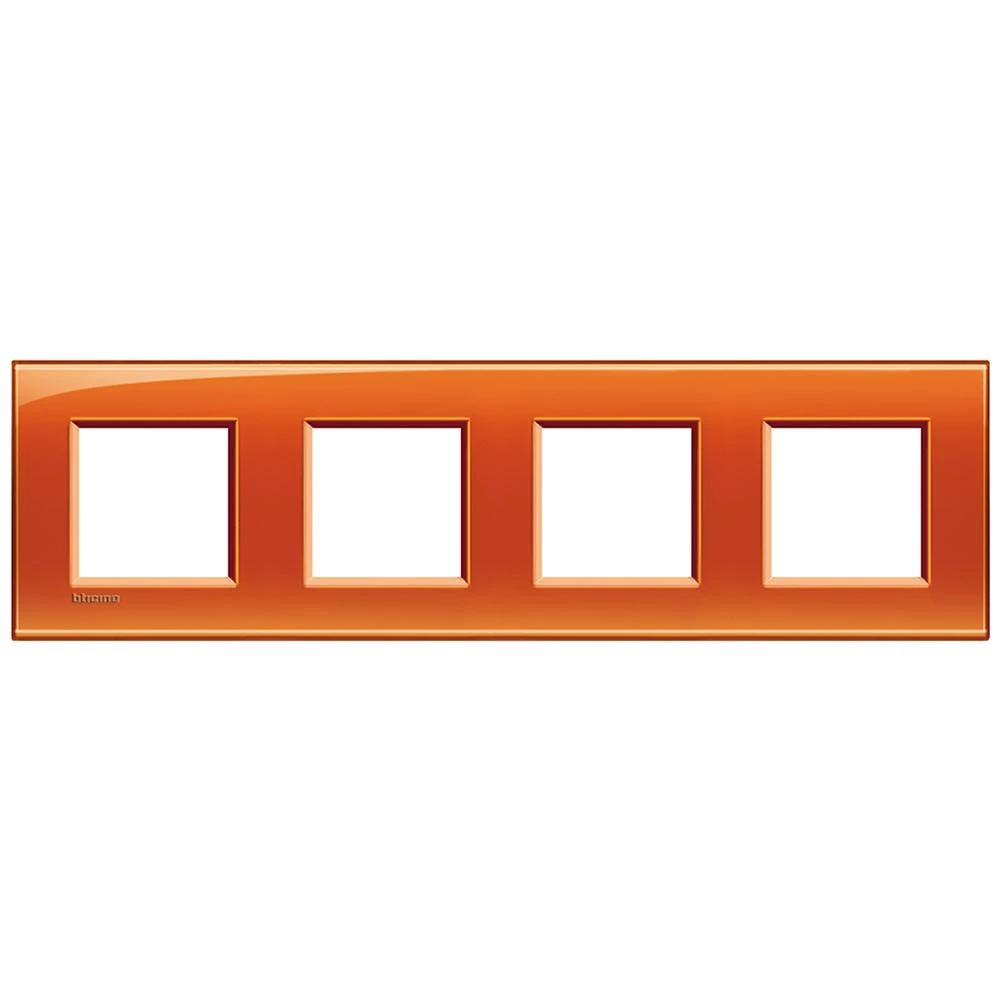  артикул LNA4802M4OD название Рамка четверная прямоугольная, цвет Оранжевый, LivingLight, Bticino